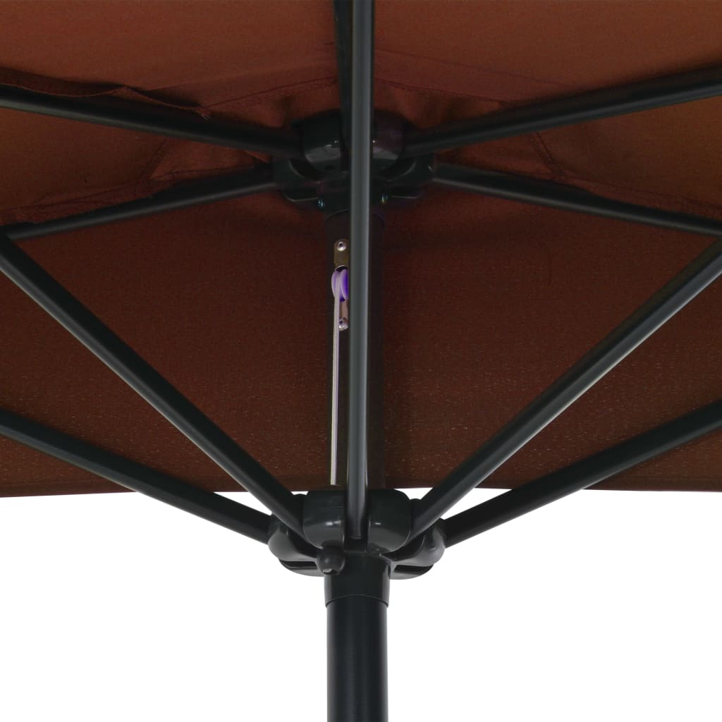 Balkonparasol half met aluminium paal 270x135x245 cm terracotta - Griffin Retail