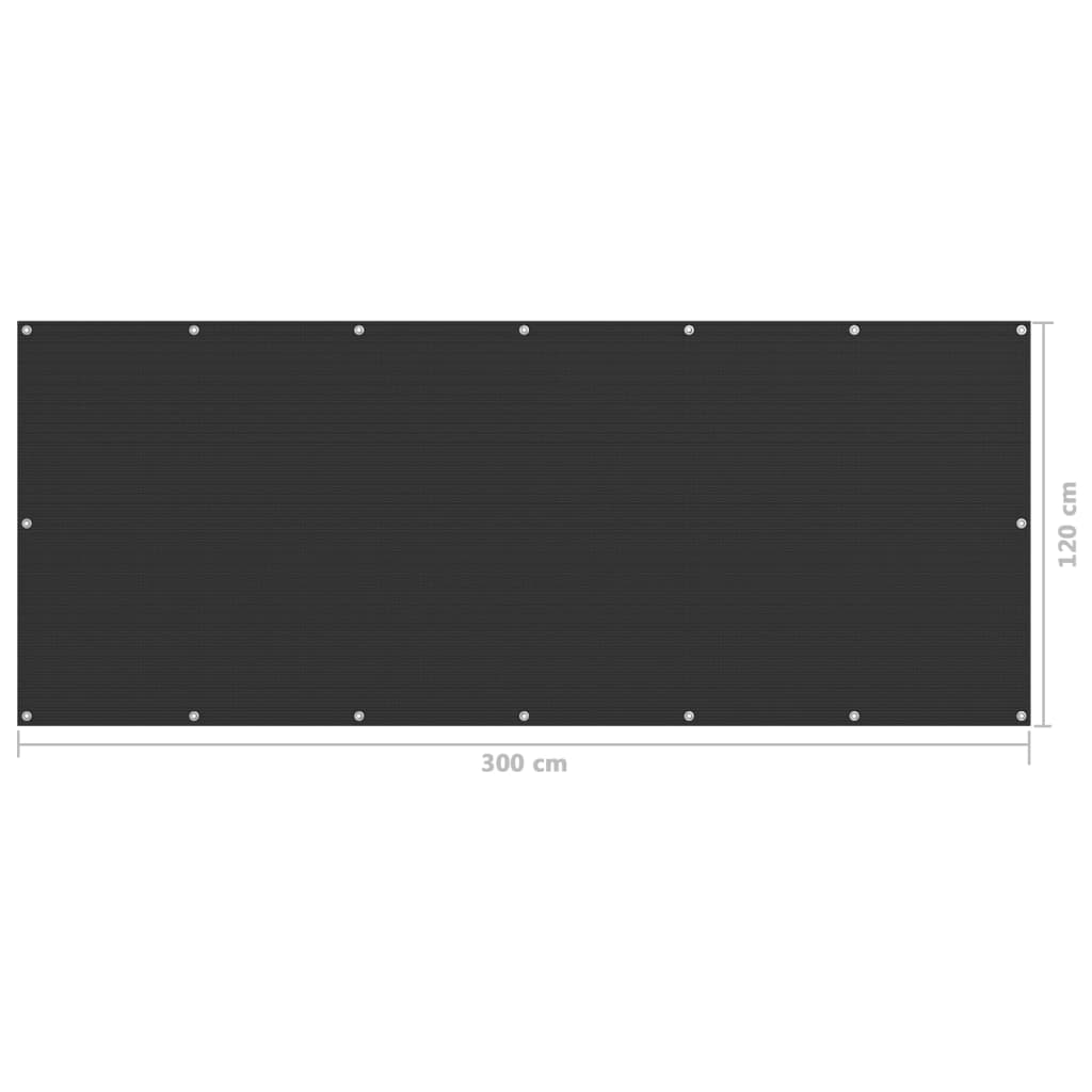 Balkonscherm 120x300 cm HDPE antracietkleurig - Griffin Retail