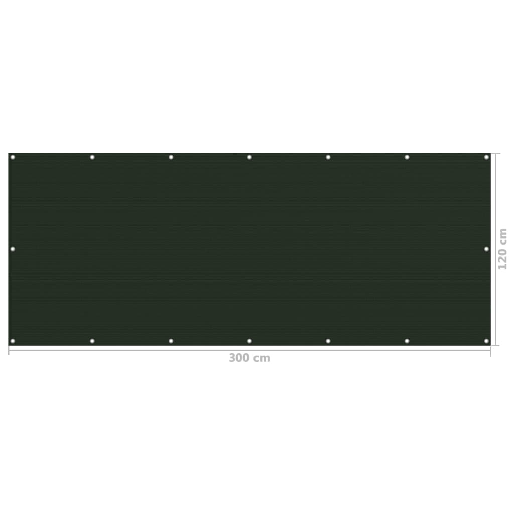 Balkonscherm 120x300 cm HDPE donkergroen - Griffin Retail