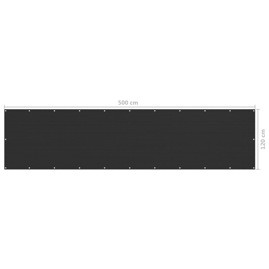 Balkonscherm 120x500 cm HDPE antracietkleurig - Griffin Retail