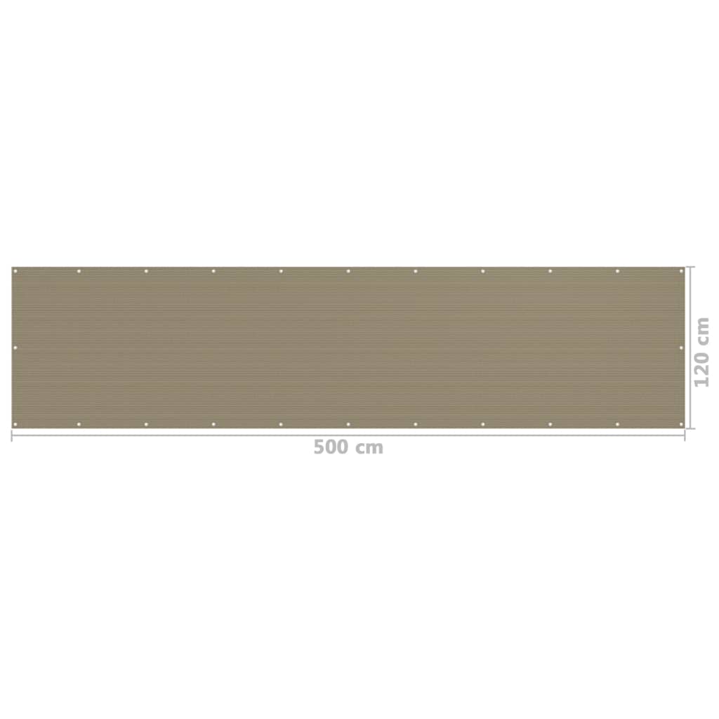 Balkonscherm 120x500 cm HDPE taupe - Griffin Retail