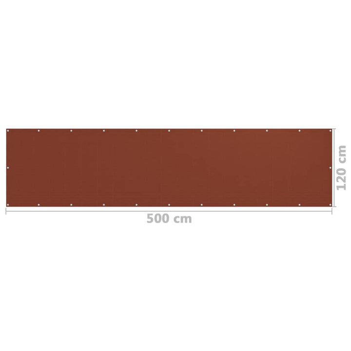 Balkonscherm 120x500 cm HDPE terracotta - Griffin Retail
