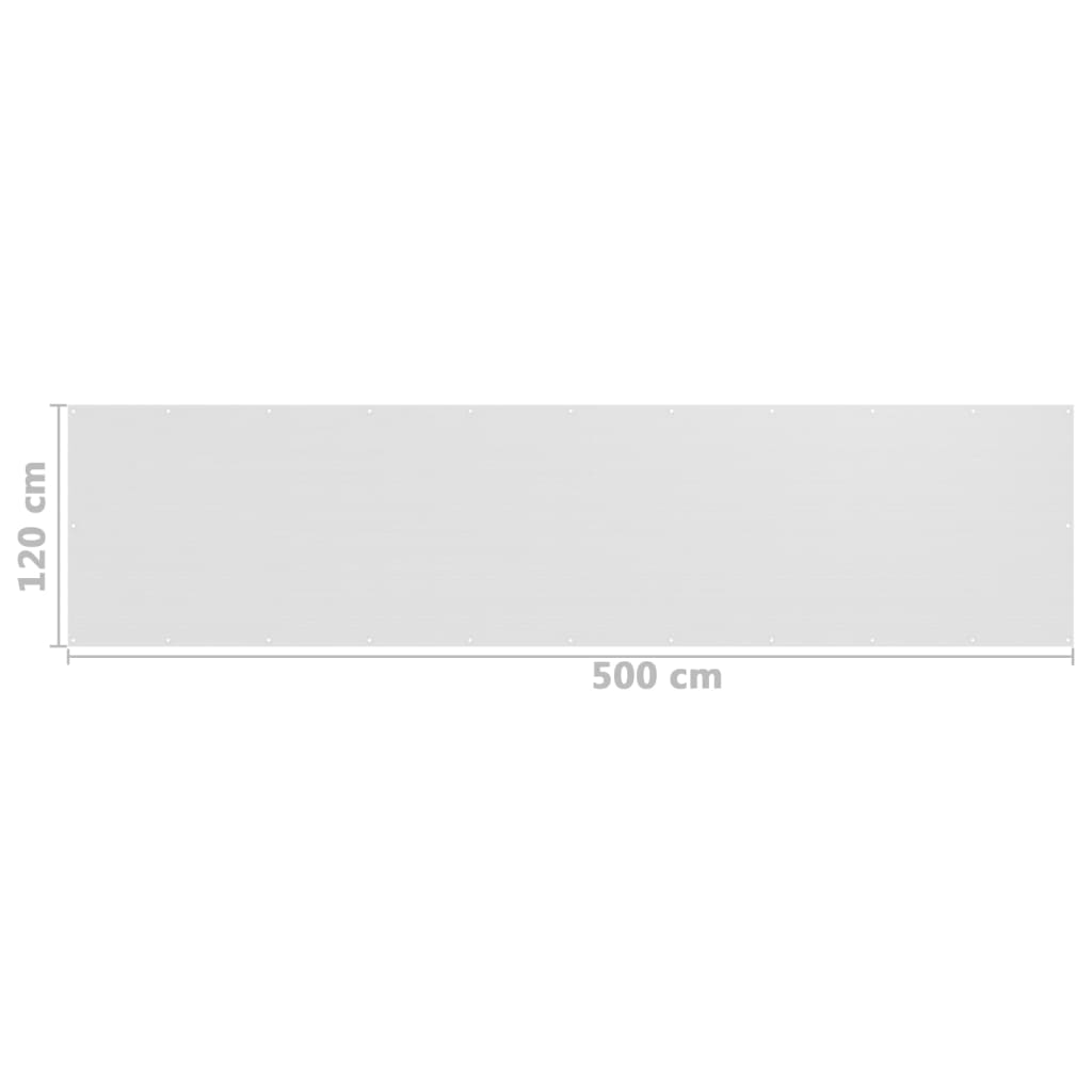 Balkonscherm 120x500 cm HDPE wit - Griffin Retail