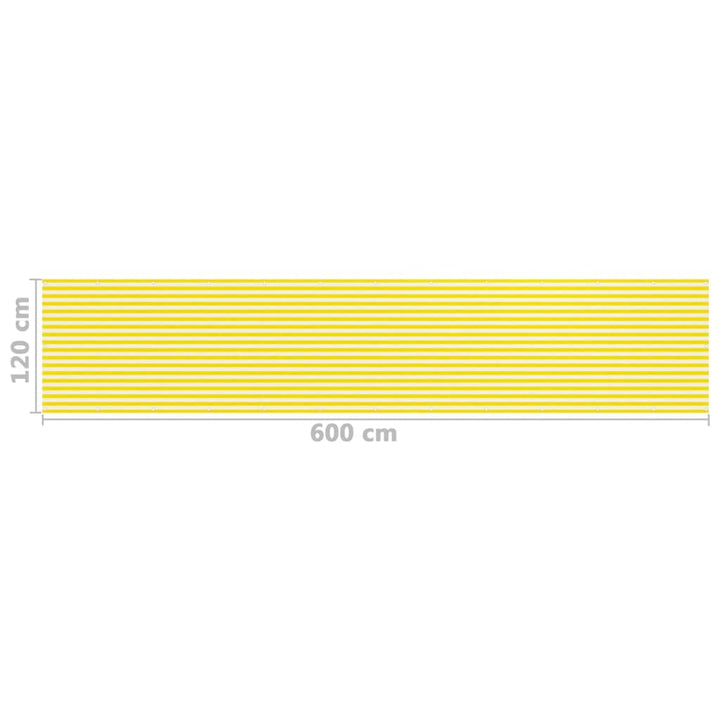 Balkonscherm 120x600 cm HDPE geel en wit - Griffin Retail