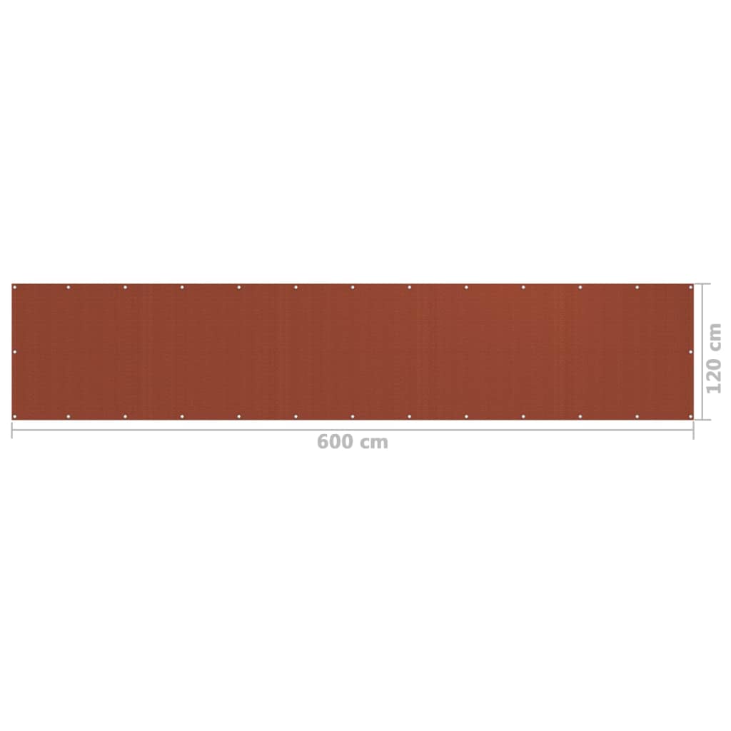 Balkonscherm 120x600 cm HDPE terracottakleurig - Griffin Retail