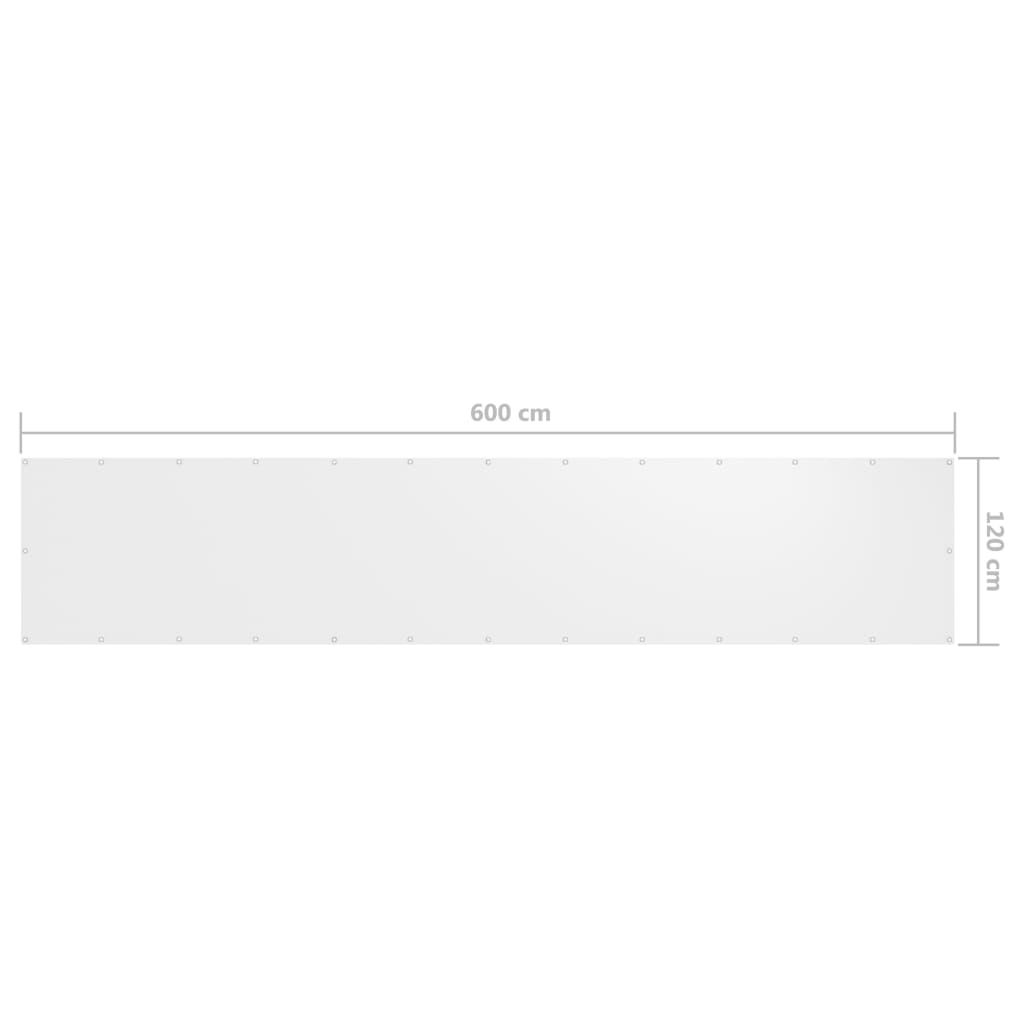 Balkonscherm 120x600 cm oxford stof wit - Griffin Retail