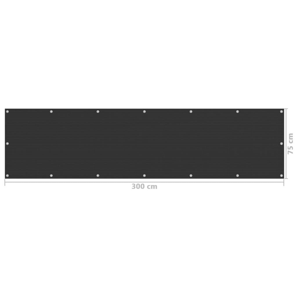 Balkonscherm 75x300 cm HDPE antracietkleurig - Griffin Retail