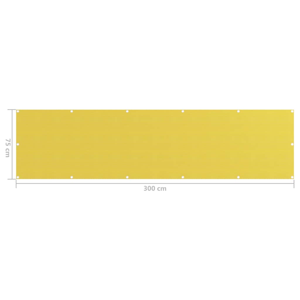 Balkonscherm 75x300 cm HDPE geel - Griffin Retail