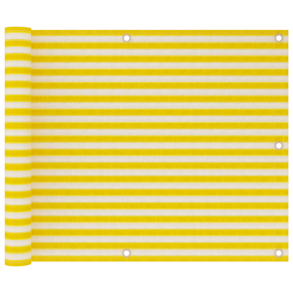 Balkonscherm 75x300 cm HDPE geel en wit - Griffin Retail