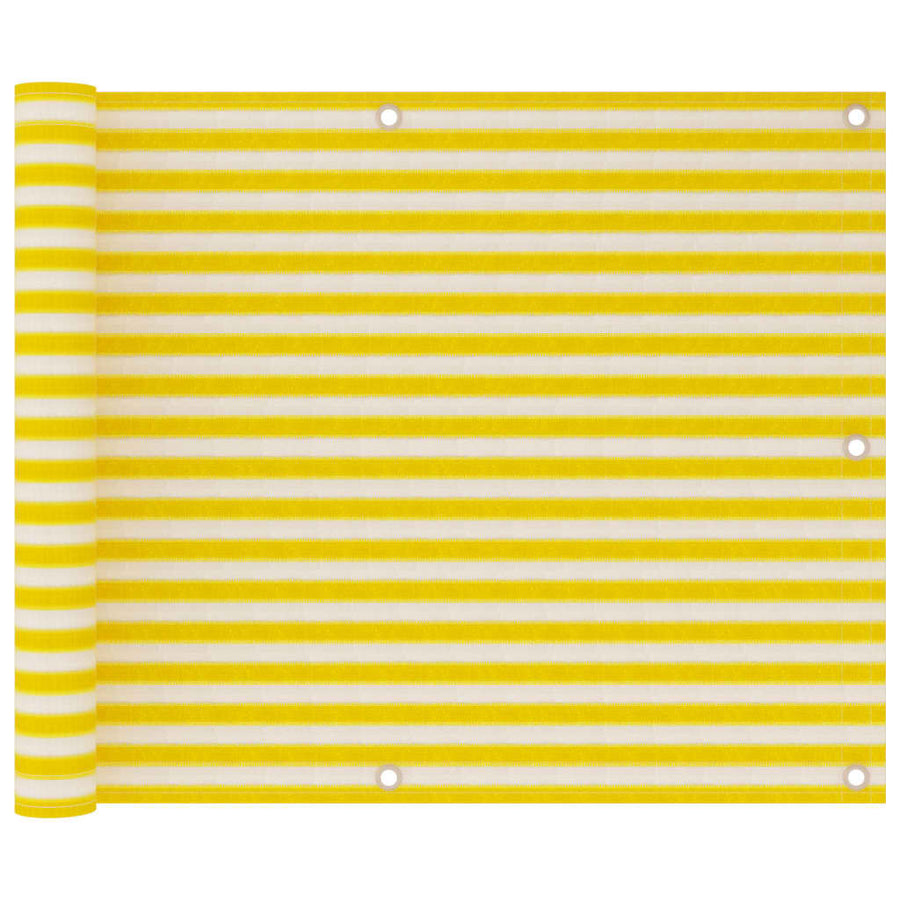 Balkonscherm 75x300 cm HDPE geel en wit - Griffin Retail