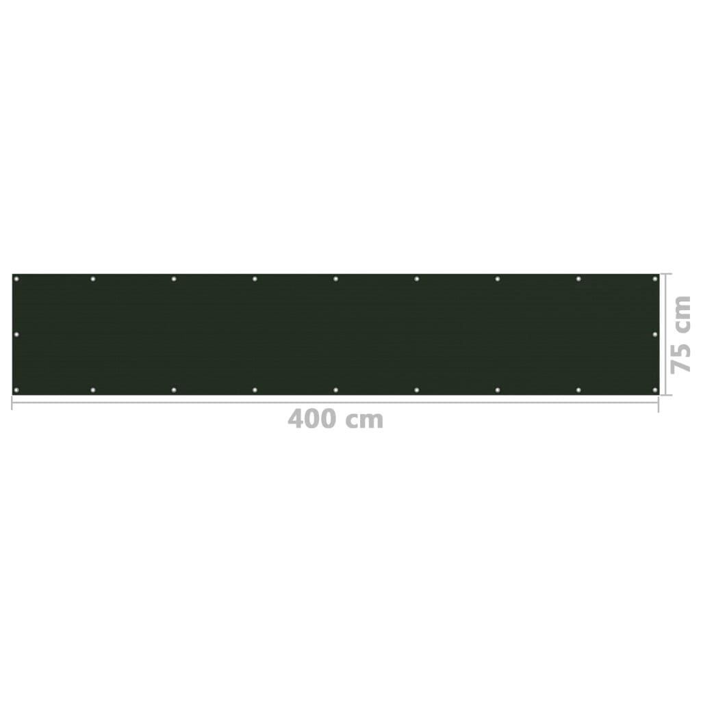 Balkonscherm 75x400 cm HDPE donkergroen - Griffin Retail