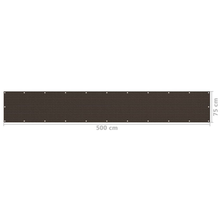 Balkonscherm 75x500 cm HDPE bruin - Griffin Retail