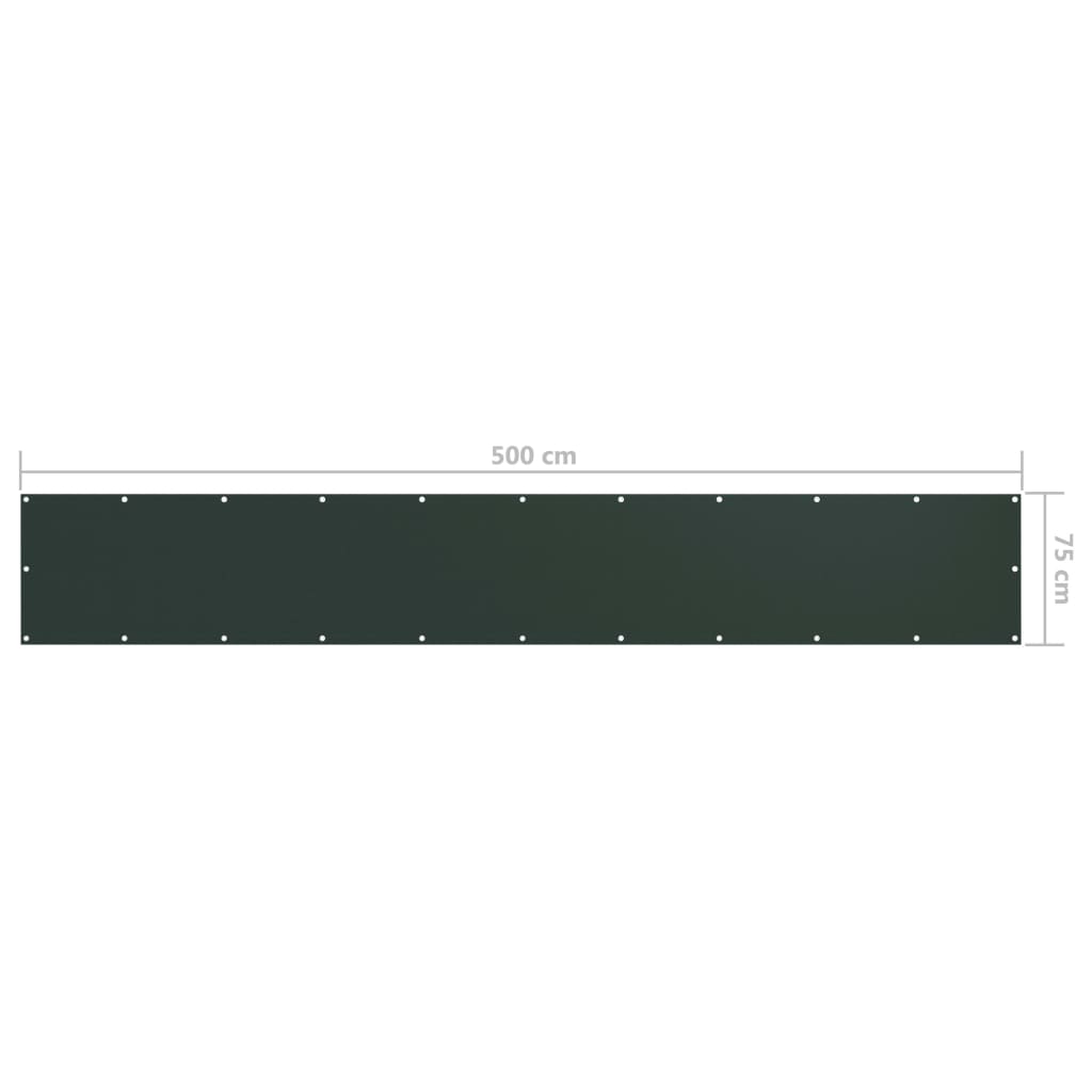 Balkonscherm 75x500 cm oxford stof donkergroen - Griffin Retail