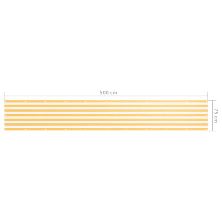 Balkonscherm 75x500 cm oxford stof wit en geel - Griffin Retail