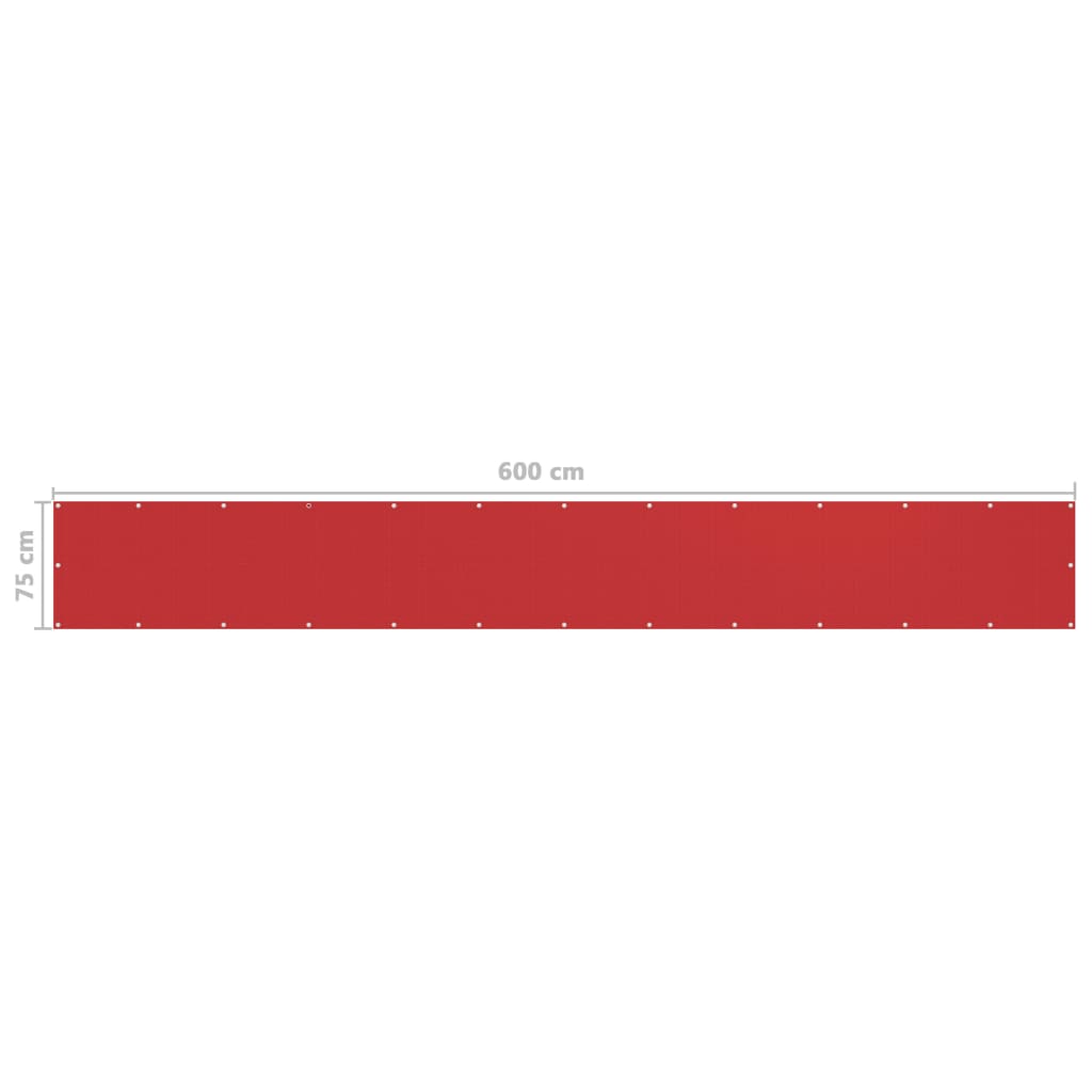 Balkonscherm 75x600 cm HDPE rood - Griffin Retail