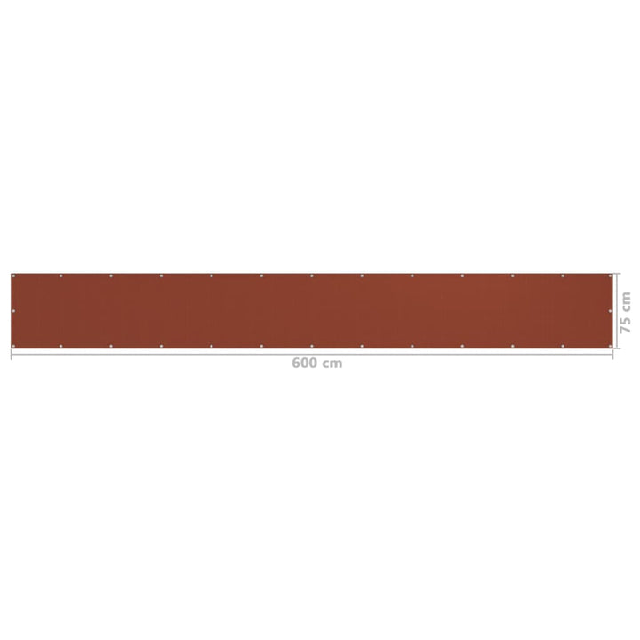 Balkonscherm 75x600 cm HDPE terracottakleurig - Griffin Retail