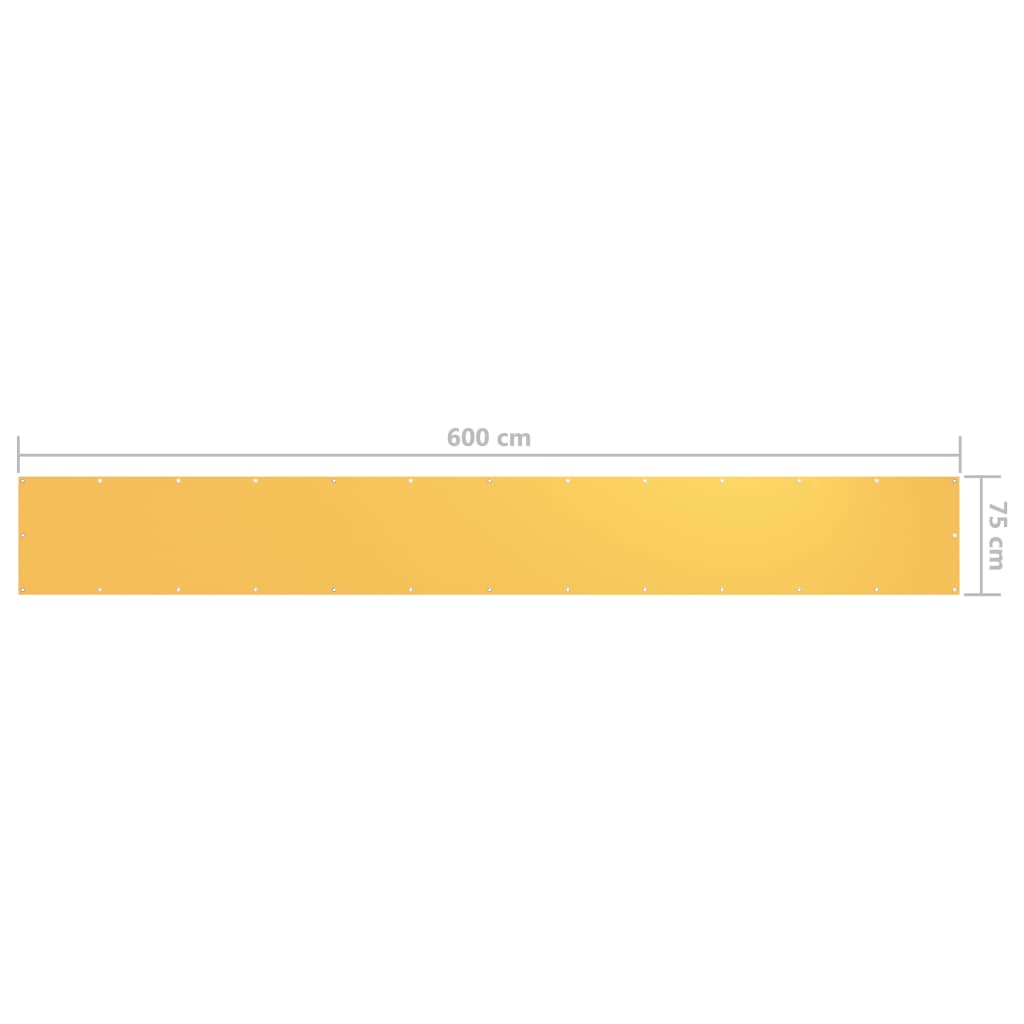 Balkonscherm 75x600 cm oxford stof geel - Griffin Retail