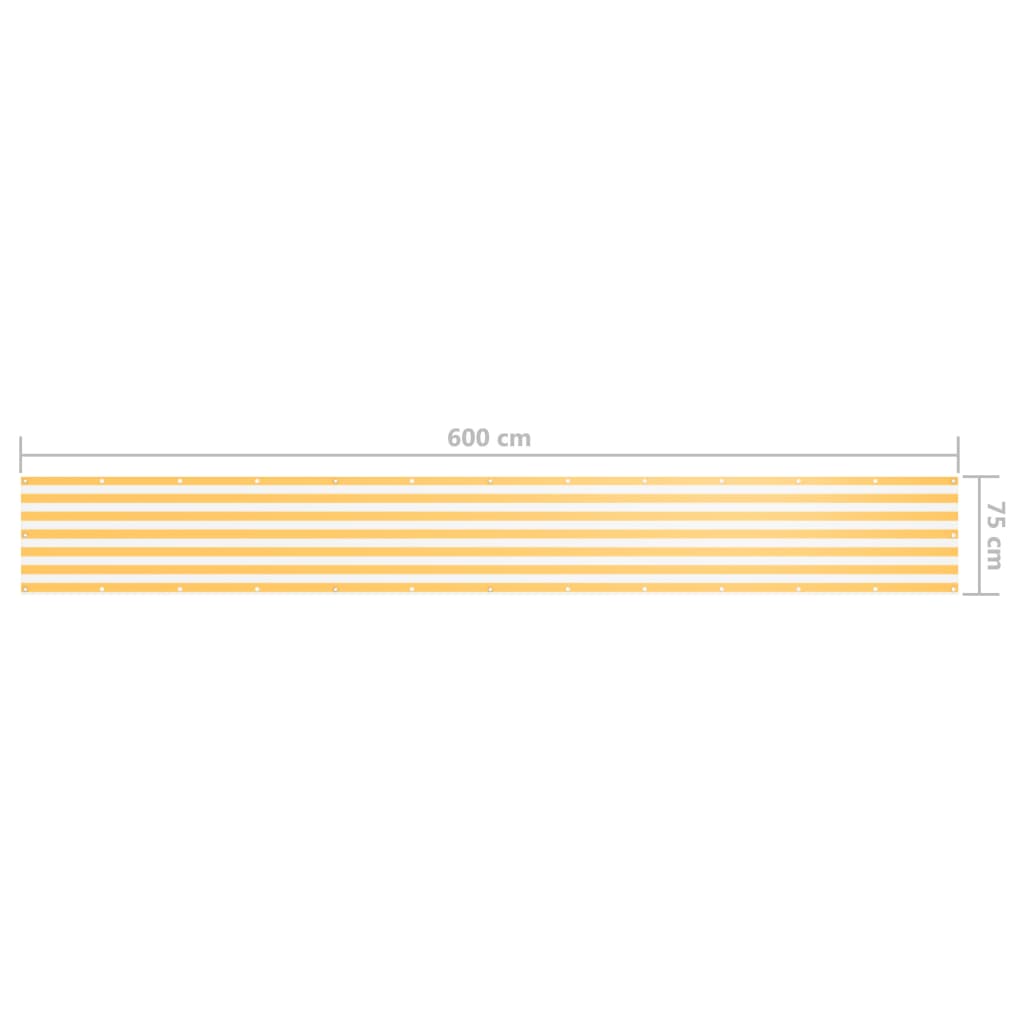 Balkonscherm 75x600 cm oxford stof wit en geel - Griffin Retail
