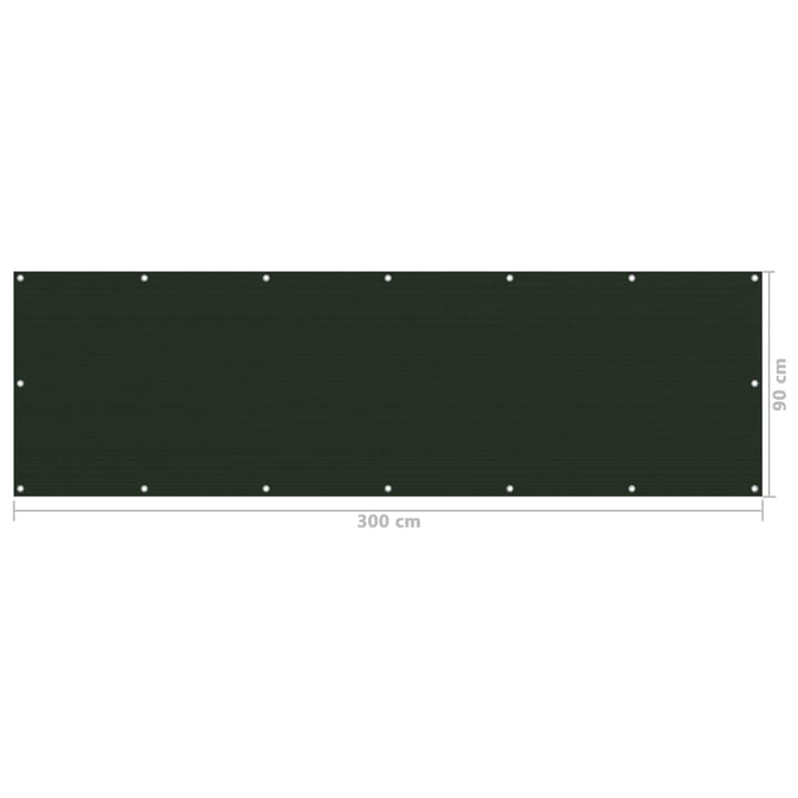 Balkonscherm 90x300 cm HDPE donkergroen - Griffin Retail