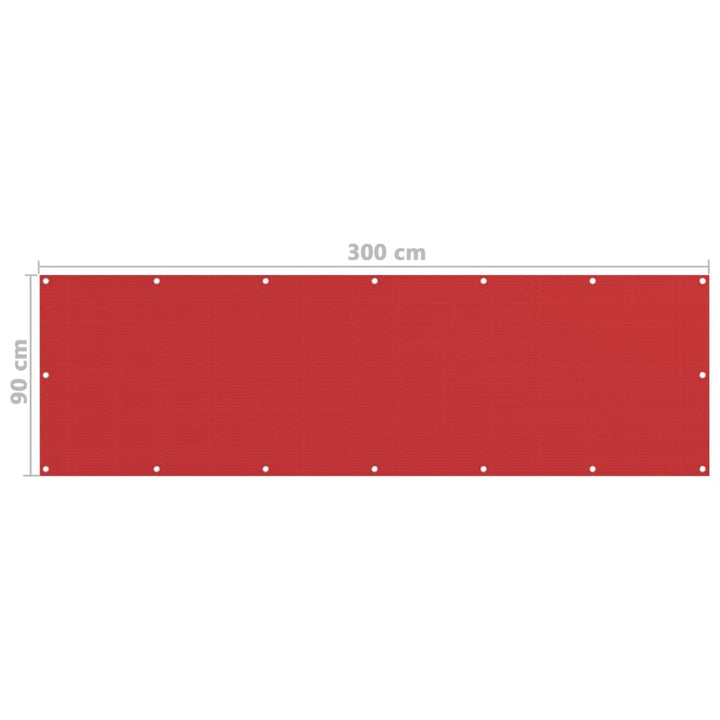 Balkonscherm 90x300 cm HDPE rood - Griffin Retail