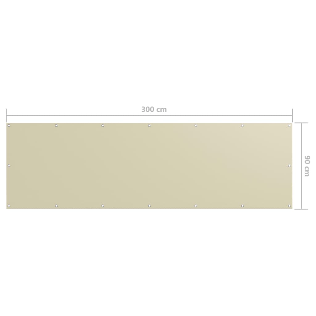 Balkonscherm 90x300 cm oxford stof crème - Griffin Retail