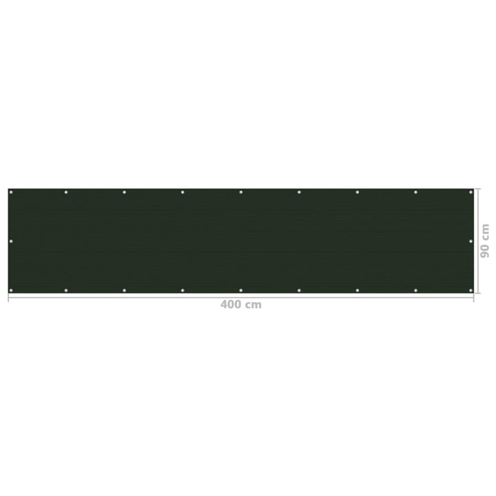 Balkonscherm 90x400 cm HDPE donkergroen - Griffin Retail