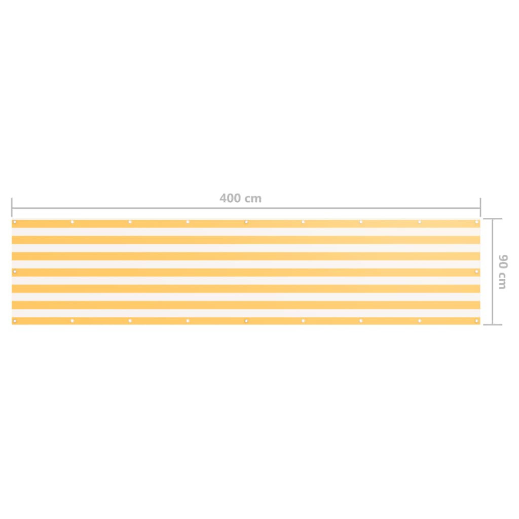 Balkonscherm 90x400 cm oxford stof wit en geel - Griffin Retail