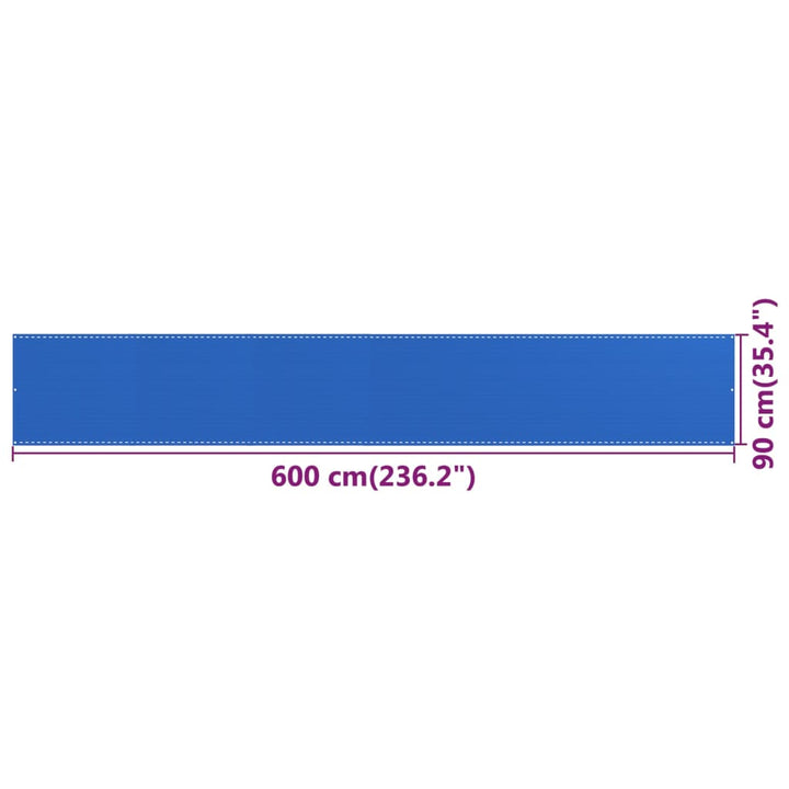 Balkonscherm 90x600 cm HDPE blauw - Griffin Retail