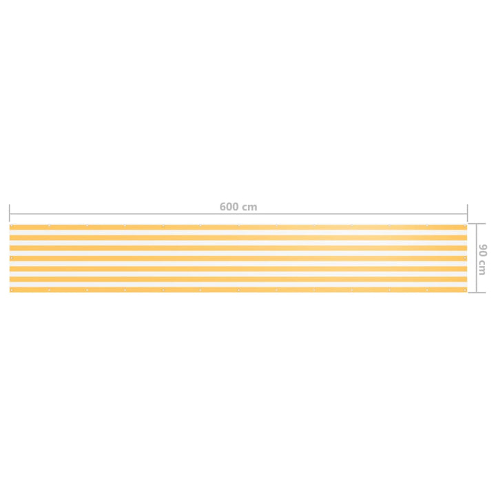Balkonscherm 90x600 cm oxford stof wit en geel - Griffin Retail