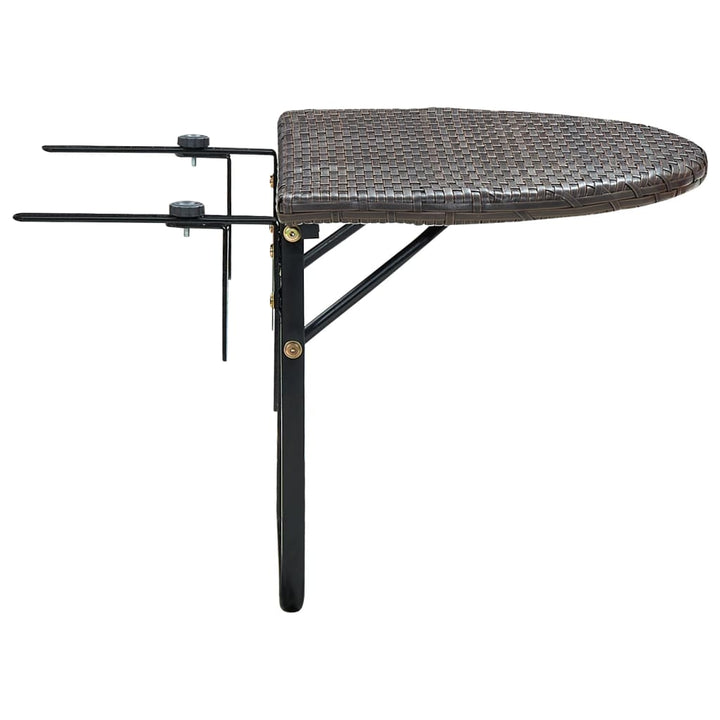 Balkontafel 60x60x50 cm poly rattan bruin - Griffin Retail
