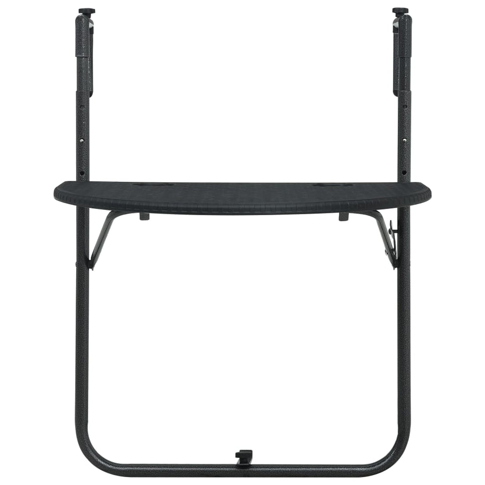 Balkontafel hangend 60x64x83,5 cm rattan-look kunststof zwart - Griffin Retail