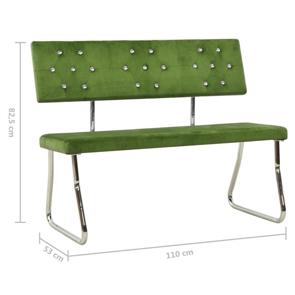 Bankje 110 cm fluweel llichtgroen - Griffin Retail