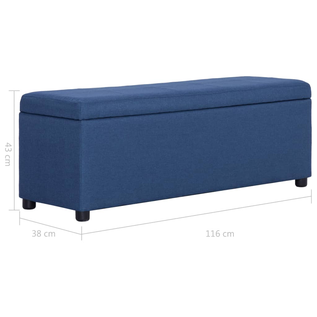 Bankje met opbergvak 116 cm polyester blauw - Griffin Retail