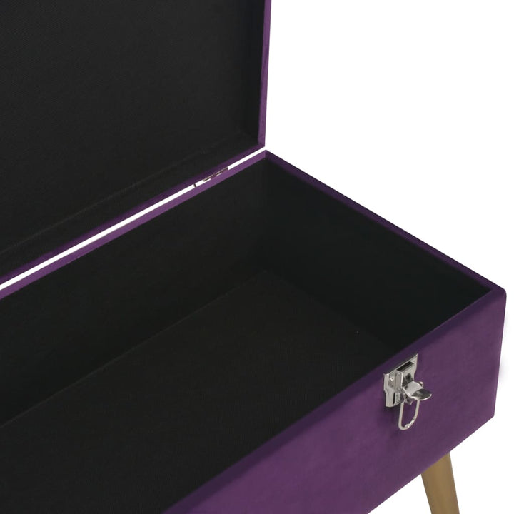 Bankje met opbergvak 80 cm fluweel paars - Griffin Retail