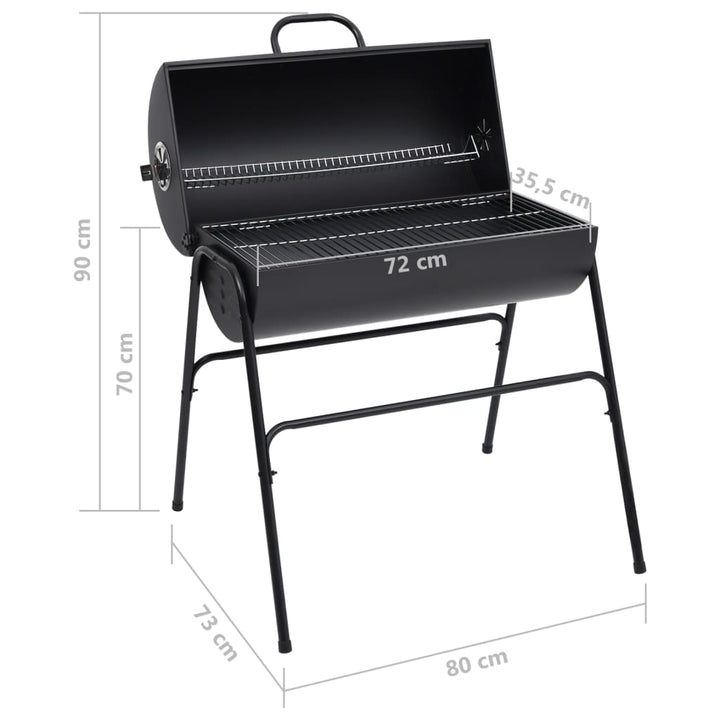 Barbecuevat met 2 kookroosters 80x95x90 cm staal zwart - Griffin Retail
