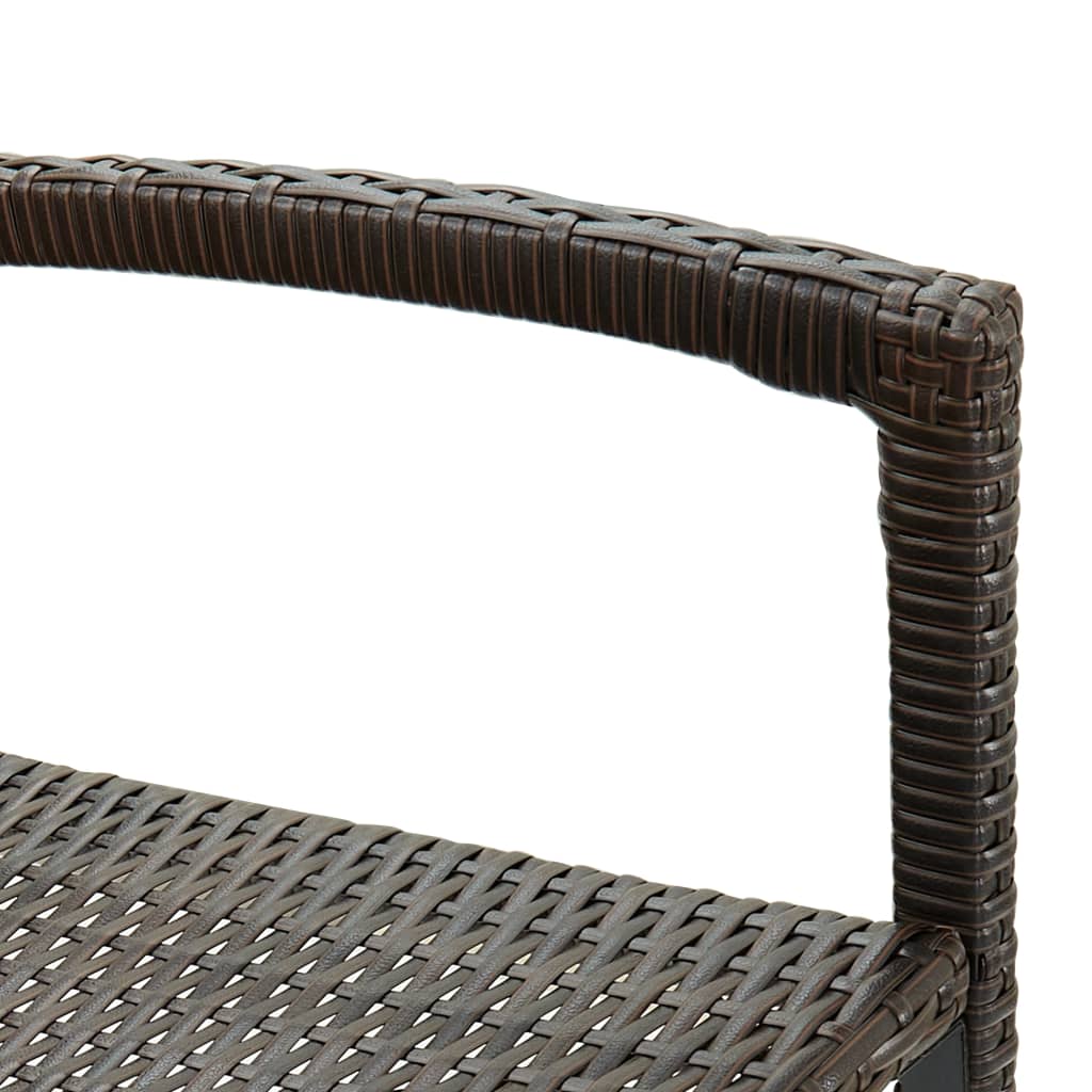 Barkrukken 2 st poly rattan bruin - Griffin Retail