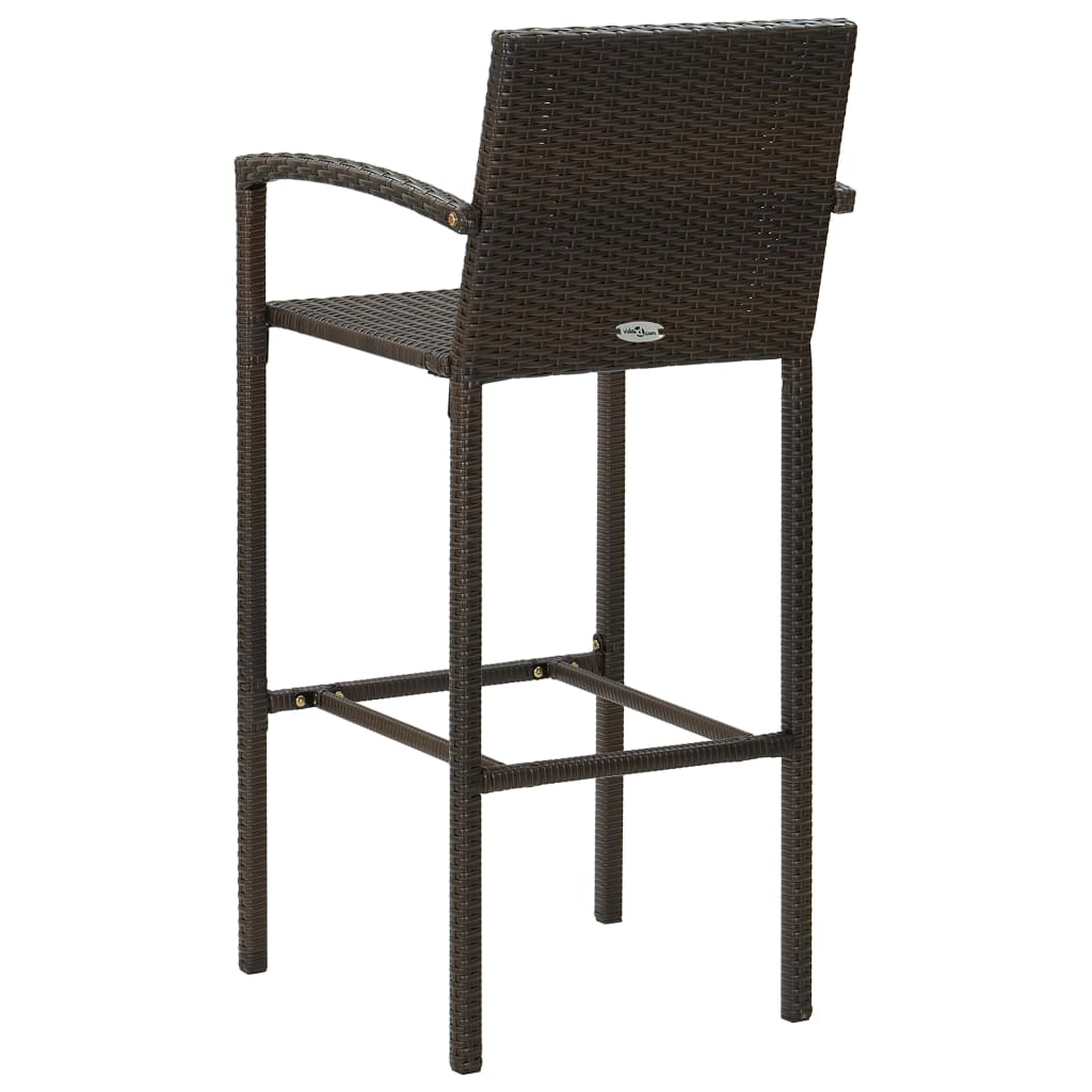 Barkrukken 2 st poly rattan bruin - Griffin Retail