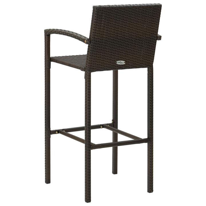 Barkrukken 2 st poly rattan bruin - Griffin Retail