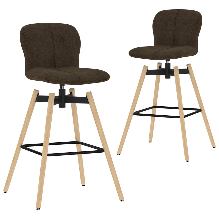 Barstoelen draaibaar 2 st stof bruin - Griffin Retail