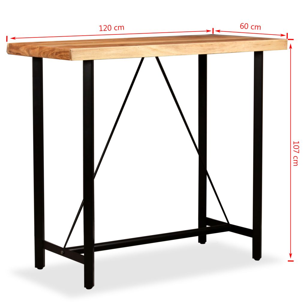 Bartafel 120x60x107 cm massief acaciahout - Griffin Retail