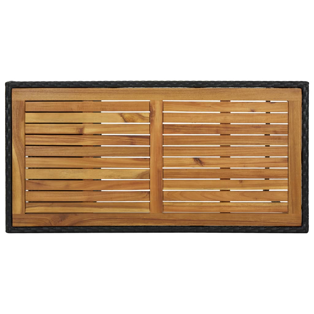 Bartafel met opbergrek 120x60x110 cm poly rattan zwart - Griffin Retail