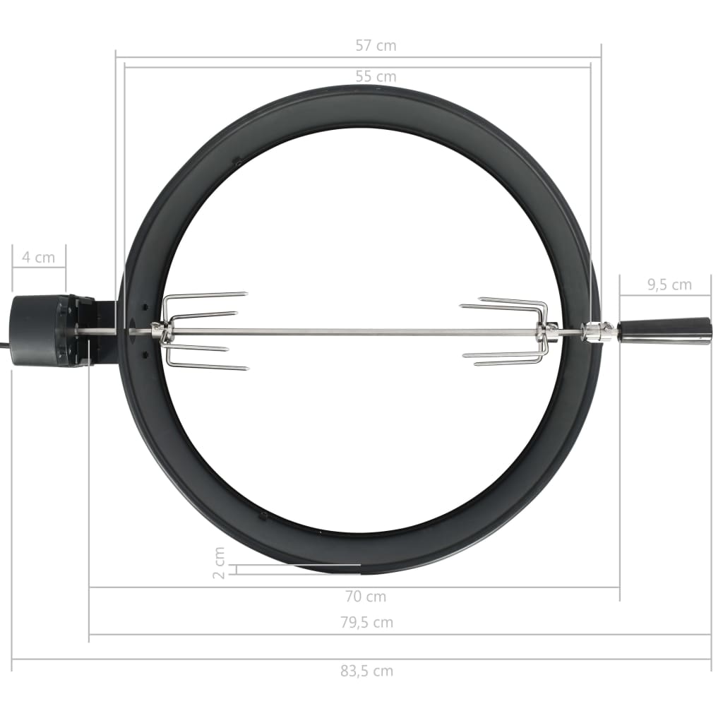 BBQ rotisserie ring 57 cm zwart - Griffin Retail