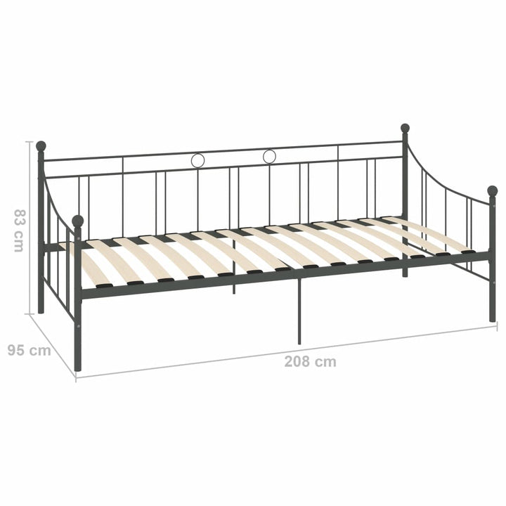 Bedbankframe metaal grijs 90x200 cm - Griffin Retail