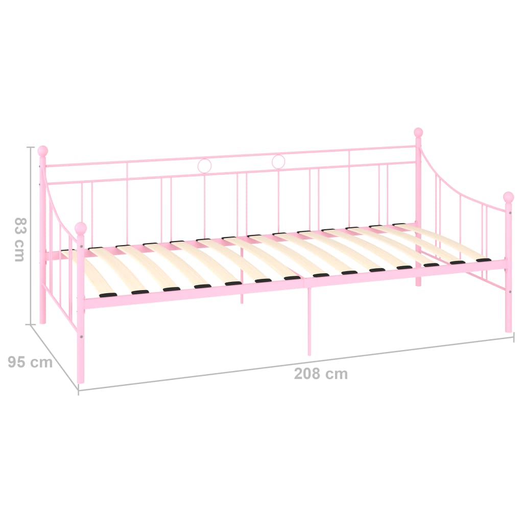 Bedbankframe metaal roze 90x200 cm - Griffin Retail