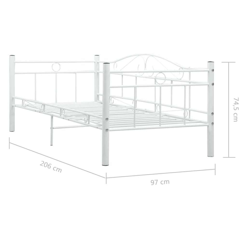 Bedbankframe metaal wit 90x200 cm - Griffin Retail