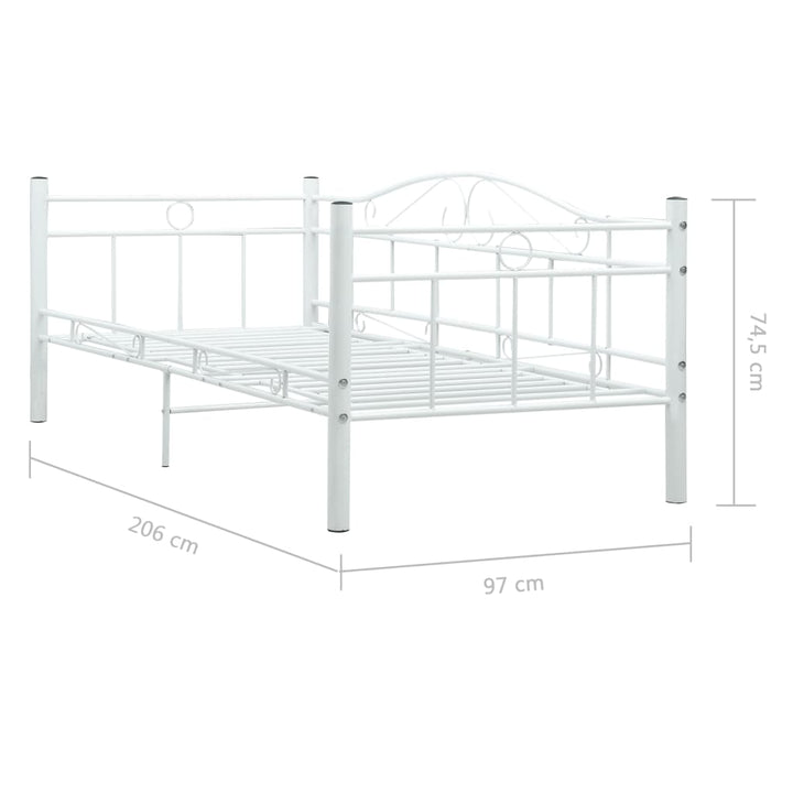 Bedbankframe metaal wit 90x200 cm - Griffin Retail