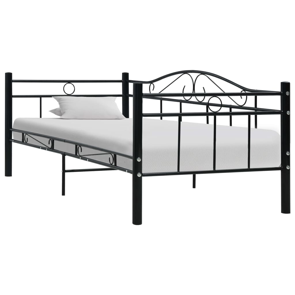 Bedbankframe metaal zwart 90x200 cm - Griffin Retail