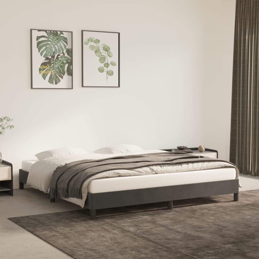 Bedframe fluweel donkergrijs 160x200 cm - Griffin Retail