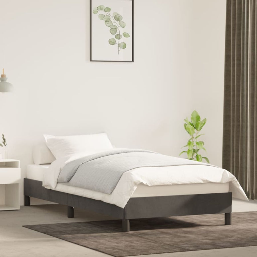 Bedframe fluweel donkergrijs 90x200 cm - Griffin Retail