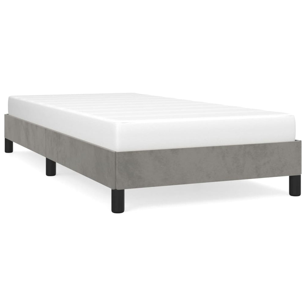 Bedframe fluweel lichtgrijs 100x200 cm - Griffin Retail